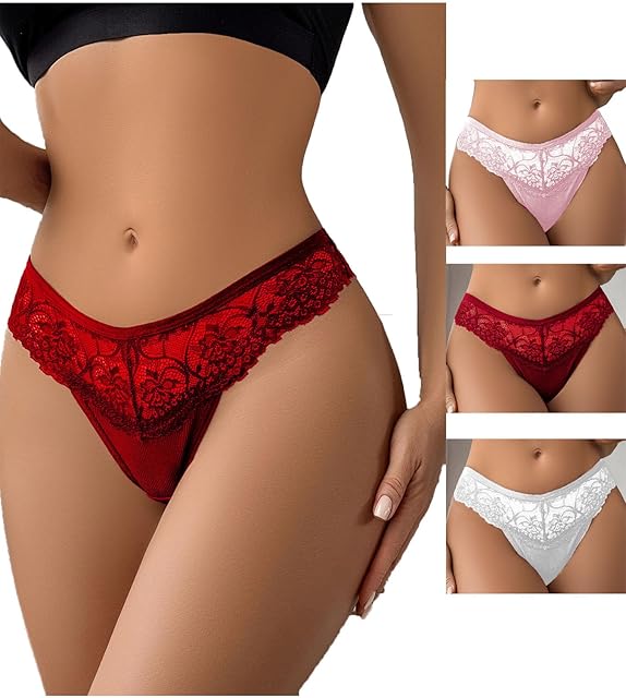 Women's Sexy Thongs See Through Panties Cute Lace Lingerie Panty