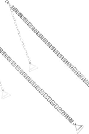 2 Pcs Rhinestone Bra Straps Crystal Shoulder Straps Adjustable Lingerie Strap Rhinestones Bra Shoulder Chain Wedding Bridal Rhinestone Underwear Chain for Women Tops Dress