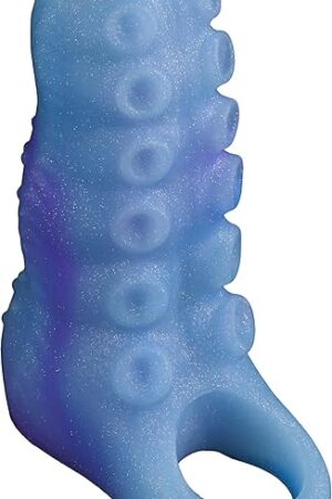 Deep Sea Luminous Tentacles Octopus Pennis Sleeve Girth Enhancer for Men, Reusable Silicone Monster Penis Sleeve, Penis Sleeve Enlarger with Cock Ring, Highly Elastic Realistic Pennis Sleeve Extender