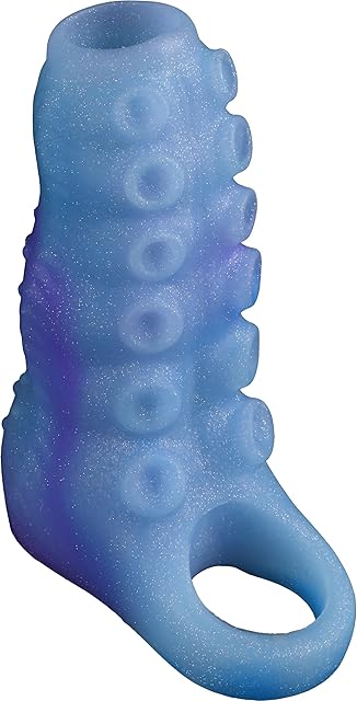 Deep Sea Luminous Tentacles Octopus Pennis Sleeve Girth Enhancer for Men, Reusable Silicone Monster Penis Sleeve, Penis Sleeve Enlarger with Cock Ring, Highly Elastic Realistic Pennis Sleeve Extender