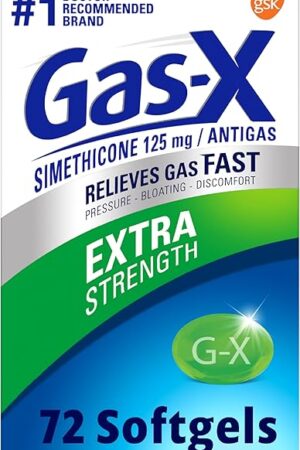 Gas-X Extra Strength Gas Relief Softgels with Simethicone 125 mg for Bloating Relief - 72 Count