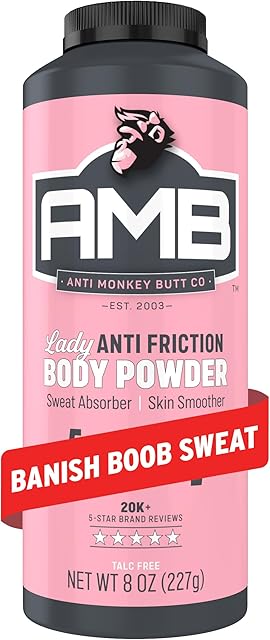 Anti Monkey Butt Body Powder for Women - Talc-Free, Anti-Chafing, Odor Control, & Sweat-Absorbing Powder for Foot, Inner Thighs, & Full Body - with Calamine - Hypoallergenic Formula - 8 oz