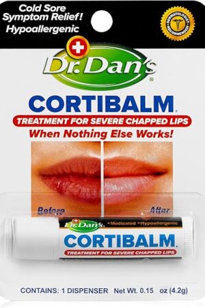Dr Dan's Cortibalm - 1 Pack - for Dry Cracked Lips - Healing Lip Balm for Severely Chapped Lips - Designed for Men, Women and Children