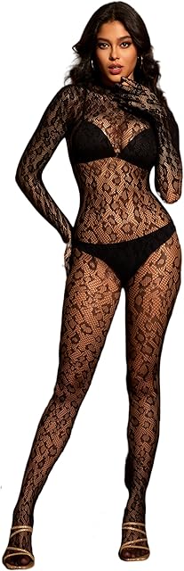 Women's One Piece Fishnet Lingerie Bodysuit Mesh Bodystocking Sexy Tights Underwear Nightwear