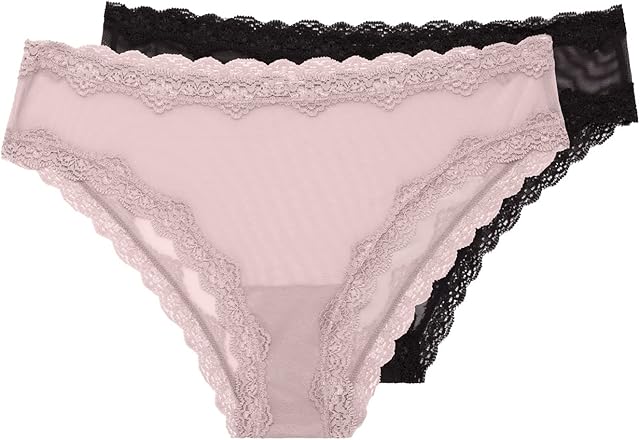 Women's Lace Trim Cheeky Panty, 2-Pack