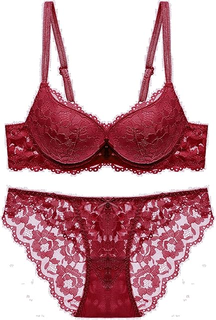 Women's Push Up Lace Lingerie Set Underwire Sexy Bra and Panty Set 2 Piece