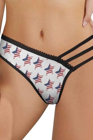 Anchors on Blue Women's Sexy Breathable Mesh Panties,, XX-Large