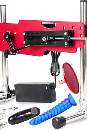 FREDORCH Premium Sex Machine with Remote Control Adjustable Love Machine Adult Sex Toys Machine with Silicone Dildo Vac-U-Lock Adapter Attachments for Women& Man (RED)