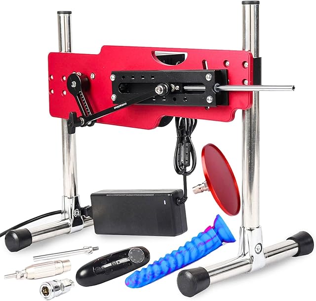 FREDORCH Premium Sex Machine with Remote Control Adjustable Love Machine Adult Sex Toys Machine with Silicone Dildo Vac-U-Lock Adapter Attachments for Women& Man (RED)