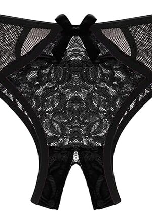 Womens Clear Underwear Low Waisted Soft Panties Thongs Cutout Mesh Cute Hipsters Sexy Tangas Color Block Slutty Lace