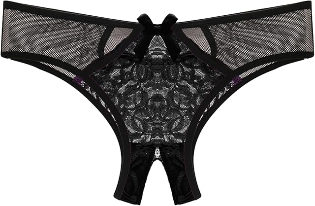 Womens Clear Underwear Low Waisted Soft Panties Thongs Cutout Mesh Cute Hipsters Sexy Tangas Color Block Slutty Lace