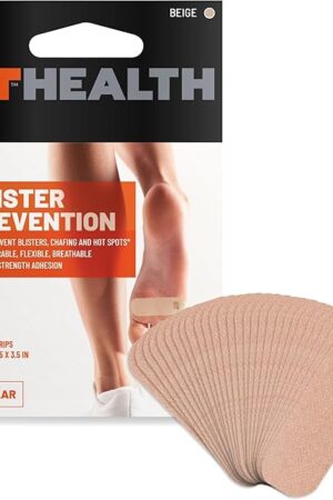 KT Health Blister Prevention Tape ? 30 Precut Strips for Blister Protection, Strong Adhesive, Dermatologist Tested, Ideal for Athletes and Active Lifestyles ? Beige