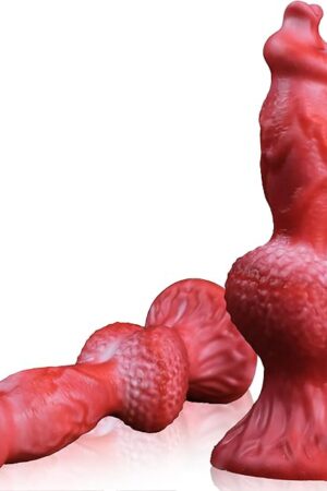 7'' Beginner Dog Knot Dildo, Soft Fantasy Monster Dildo for Strap on, Small Anal Dildos Butt Plug with Suction Cup, Silicone Dragon Alien Knotted Dildos, Adult Sex Toy for Women Men Couple Play