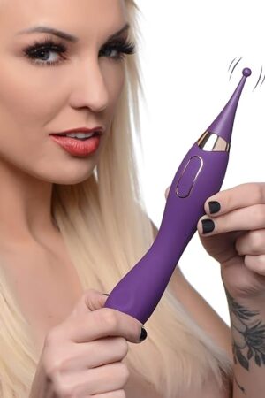 Inmi Pulsing G-Spot Pinpoint Silicone Vibrator with Attachments, Purple,Overall Length 9 Inch, insertable Length 4 Inch, widest insertable Diameter 13 Inch