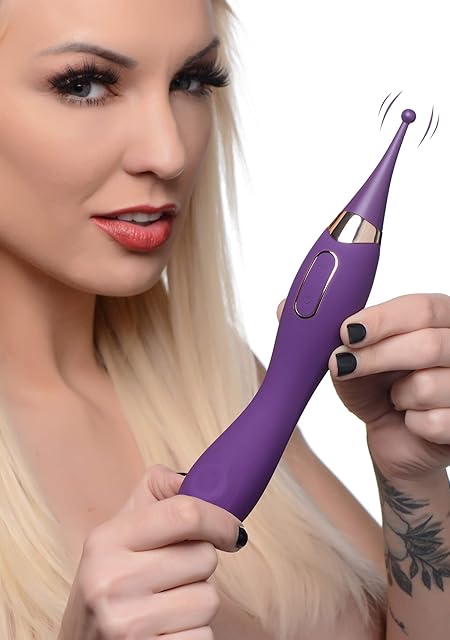 Inmi Pulsing G-Spot Pinpoint Silicone Vibrator with Attachments, Purple,Overall Length 9 Inch, insertable Length 4 Inch, widest insertable Diameter 13 Inch