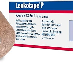 Leukotape P Adhesive Strapping Tape ? for Sports Injuries, Strains and Sprains - 15 in x 15 yds, Tan, (1 Roll)