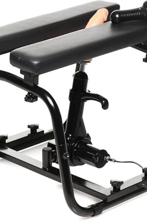 Deluxe Bangin Bench Sex Machine with Multi-Speed Dial for BDSM Couples, Men, Women & Solo Play  Cock-Lock Adapter, Bondage Accessories & Elastic Straps  Black.