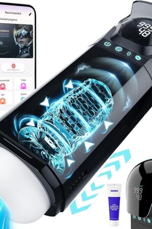 EORONE Male Masturbator Mens Sex Toys - Penis Pump Sex Toy for Men with 9 Sucking & 9 Thrusting & 9 Vibrating, APP Control Adult Toys Pocket Pussy 3D Male Stroker with Visual Screen Blowjob Toy