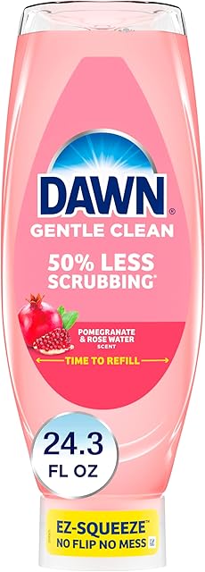 Dawn Gentle Clean EZ-Squeeze Dishwashing Liquid Dish Soap, Pomegranate and Rose Water Scent 243 fl oz