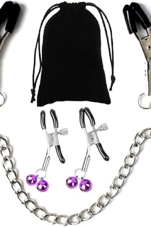 Adjustable Metal Nipple Clamps Non-Piercing Adjustable Metal Nipple Clamps On Nipple Rings Decorative Clip for Clothing Accessories On Nipple Rings Decorative (T)
