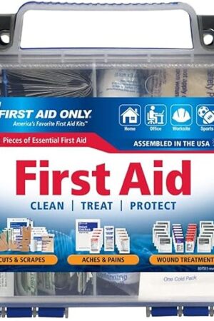 First Aid Only 91248 OSHA-Compliant First Aid Kit, All-Purpose 50-Person Emergency First Aid Kit for Business, Worksite, Home, and Car, 260 Pieces
