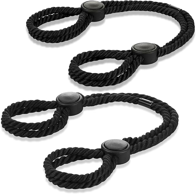 2 Pcs Hand Leg Bracelet Anklets Women Body Chain Rave Handcuffs Sex Bed Adult Set Couples Adjustable Handcuffs (Black)