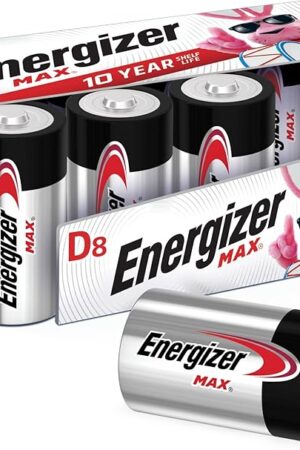 Energizer D Batteries, D Cell Battery Premium Alkaline, 8 Count