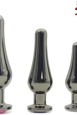 Anal Butt Plug 3-Piece Set - Expanding Metal Trainer Kit with Ergonomic Design Adult Sex Toys for Couples and Solo Use