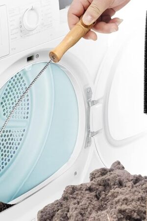 Holikme Dryer Vent Cleaner Kit 2 Pack - Household Cleaning Supplies 304 Stainless Steel Dryer Lint Brush Home Essentials for Lint Trap Dust Vacuum Brush