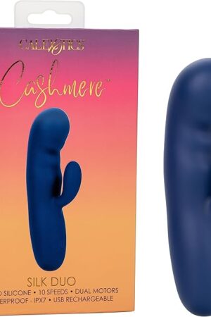 CalExotics Cashmere Silk Duo Vibrating Mini Massager, Rabbit Vibrator for Women- SE-4364-20-3