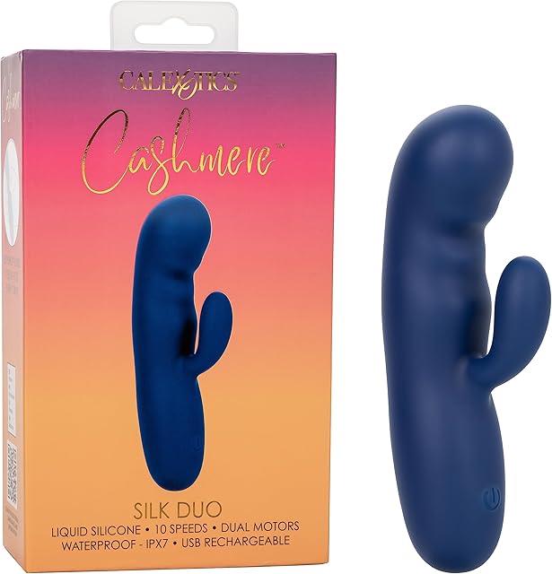 CalExotics Cashmere Silk Duo Vibrating Mini Massager, Rabbit Vibrator for Women- SE-4364-20-3