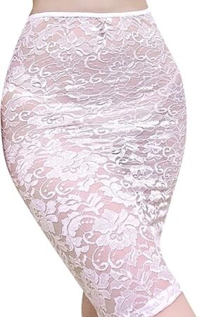 Women Sexy Lace Tight Pencil Skirt Half Slips Seamless High Waist Slimming Micro Mini Skirt