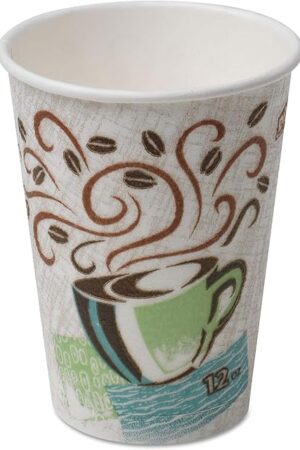 Dixie PerfecTouch 12 oz Insulated Paper Hot Coffee Cup by GP PRO (Georgia-Pacific), Coffee Haze, 5342CDSBP, 160 Cups Per Case, Coffee Haze Design