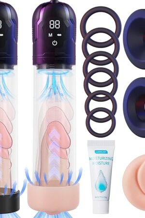 Electric Penis Pump Male Sex Toys - Penis Enlarger Training Device for Extended Erection Time, Male Masturbator Vacuum Pump with LED Screen 5 Automatic & 1 Manual Suction Mode Adult Sex Toys for Men