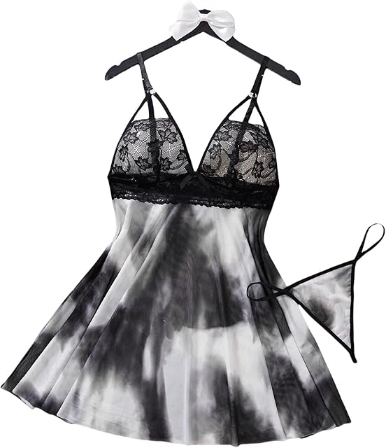 Women's Lingerie Nightwear Spaghetti Strap Sexy Nightgown Babydoll Chemise S-XL