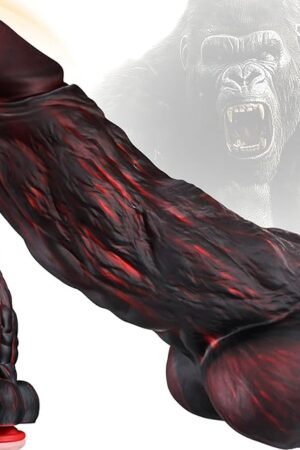 8.8 Inch Silicone Gorilla Fantasy Dildo for Beginners, 2.5'' Thick Monster Animal Dildos with Strong Suction Cup for Hands-Free Play, Realistic Huge Anal Dildo Sex Toy for Women Men G spot Stimulation