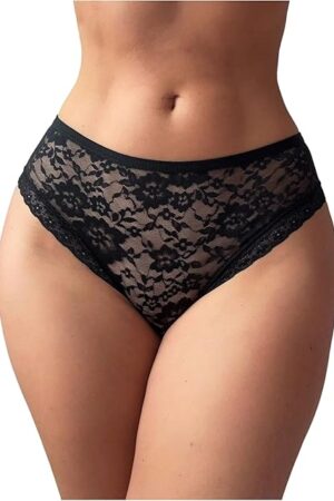 Women's Lace Crotchless Lingerie Panties Low Rise Cut Out Bow Briefs Underwear