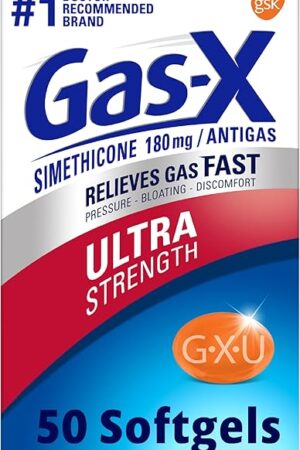Gas-X Ultra Strength Gas Relief Softgels with Simethicone 180 mg for Bloating Relief - 50 Count