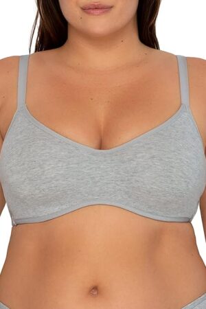 Women's Cloud Cotton Comfort Collection Scoop Neck Unlined Underwire Bra