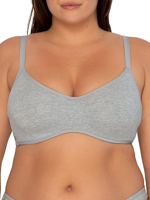 Women's Cloud Cotton Comfort Collection Scoop Neck Unlined Underwire Bra