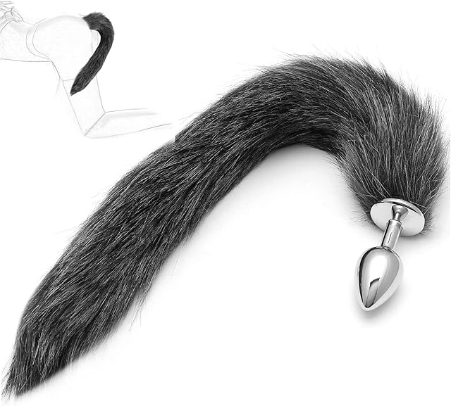 Fox Anal Plug Set Faux Anal Plug Stainless Steel with Fox Tail Fetish Fox Tail Butt Plug Erotic Buttplug Sexy Cosplay Anal Dildo Sex Toy Smooth Anus Toy Buttplug Anal Toy