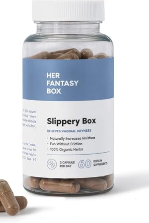 Her Fantasy Box | Slippery Box Feminine Care for Vaginal Health - 60 Fast-Acting Capsules for Women's Wellness, pH Balance, and Intimate Support
