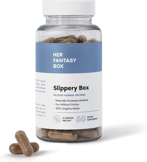 Her Fantasy Box | Slippery Box Feminine Care for Vaginal Health - 60 Fast-Acting Capsules for Women's Wellness, pH Balance, and Intimate Support