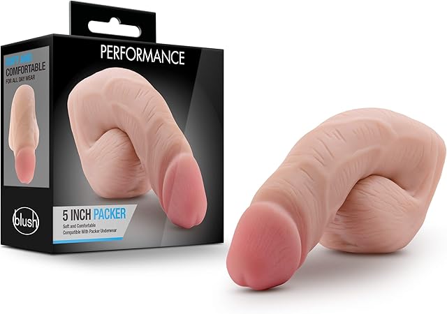 Blush Performance Realistic Vanilla 5" Packer - Soft Silicone Masculine Bulge for Gender Affirmation Sex Toy, Comfortable All-Day Wear, Packer Underwear Compatible, Body-Safe for FTM Packing - (Beige)