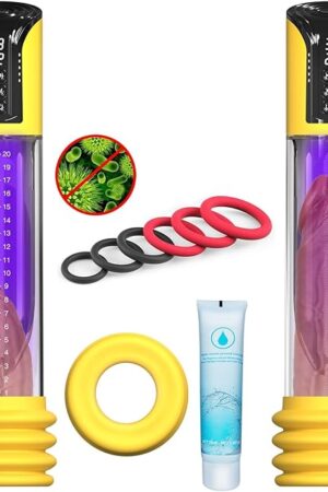 Electric Penis Pump Male Sex Toys Vacuum Pump with 4 Suction Intensities Automatic Penis Extender and 6 Rings, Adult Toys for Men Dick Enlarger Erection