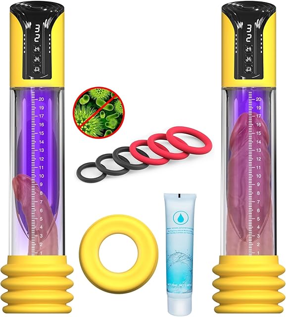 Electric Penis Pump Male Sex Toys Vacuum Pump with 4 Suction Intensities Automatic Penis Extender and 6 Rings, Adult Toys for Men Dick Enlarger Erection