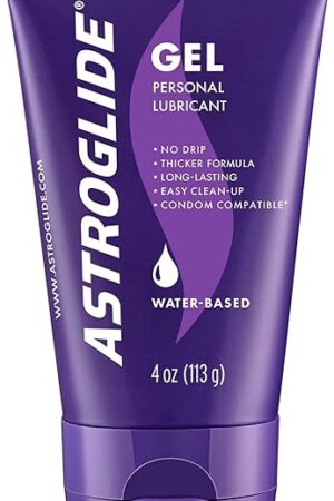 Astroglide Water Based Lube (4oz), Ultra Gentle Gel Personal Lubricant for Vaginal and Anal Sex, Stays Put with No Drip, Sex Lube, Long-Lasting for Men, Women and Couples, Safe for Toys
