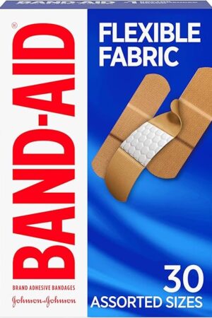 Band-Aid Brand Flexible Fabric Adhesive Bandages, Comfortable Sterile Protection & Wound Care for Minor Cuts & Burns, Quilt-Aid Technology to Cushion Painful Wounds, Assorted Sizes, 30 ct
