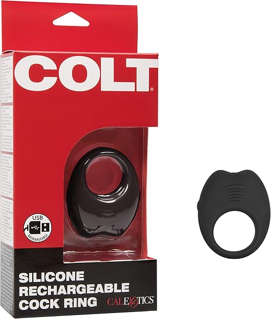 CalExotics Novelties Colt Silicone Rechargeable Cock Ring, Black