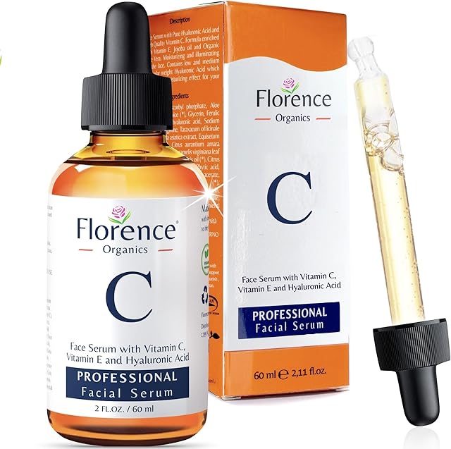 Vitamin C Serum For Face ? Anti-Aging Facial Serum with Vitamin C, Hyaluronic Acid, Niacinamide, B5 & Vit E Brightening Facial Essence for Dark Spots, Fine Lines, Wrinkles & Glowing Skin, 2 Fl Oz